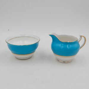 Colclough Ballet Harlequin Blue Sugar Bowl Creamer Bone China England